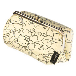 14173 sanrio hello kitty coin purse   light yellow  apple pattern
