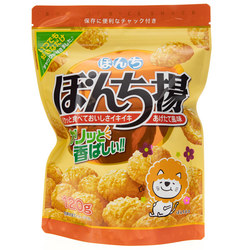14772 bonchi soy sauce fried rice crackers   zipper pack