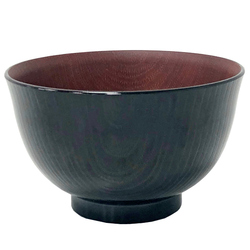 14923 plastic miso soup bowl   brown  wood effect
