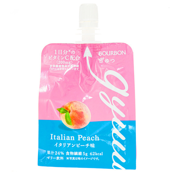 Bourbon Gyuu Italian Peach Japan Centre Jelly & Aloe Drinks