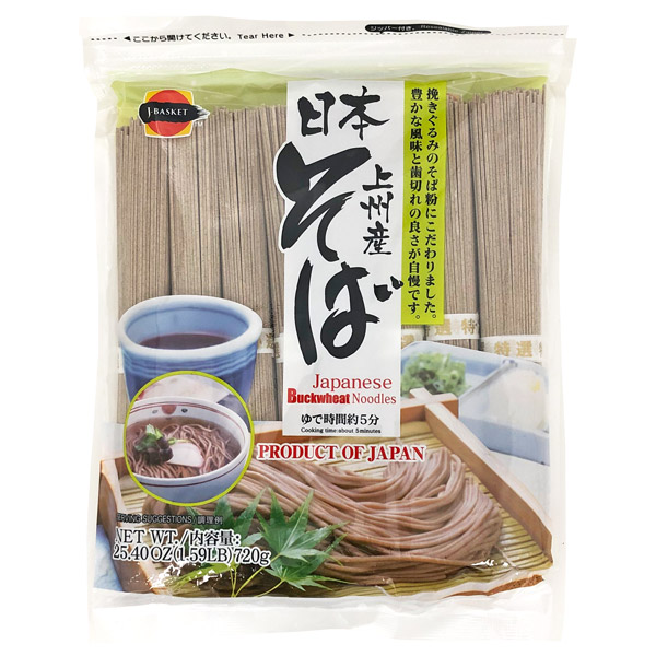 JBasket Japanese Joshu Buckwheat Soba Noodles, 720 g, 8 servings Ja