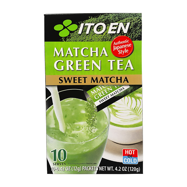 Itoen Sweet Matcha Green Tea Powder Stick Sachets, 120 g, 10 sachets