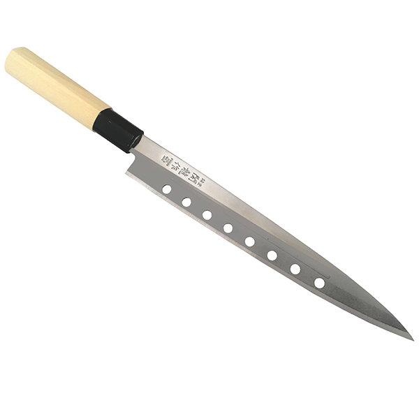Sekiryu Short Aerated Sashimi Knife with Holes, 160 g Japan Centre