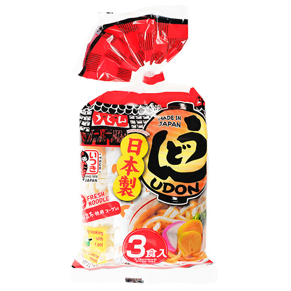 Itsuki PreCooked Udon Noodles With Soup, 630 g, 3 servings Japan
